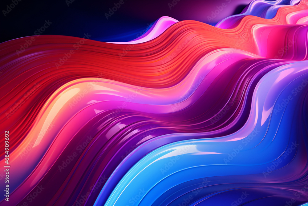 Neon wave background with created with generative ai Neon wave background with created with generative ai