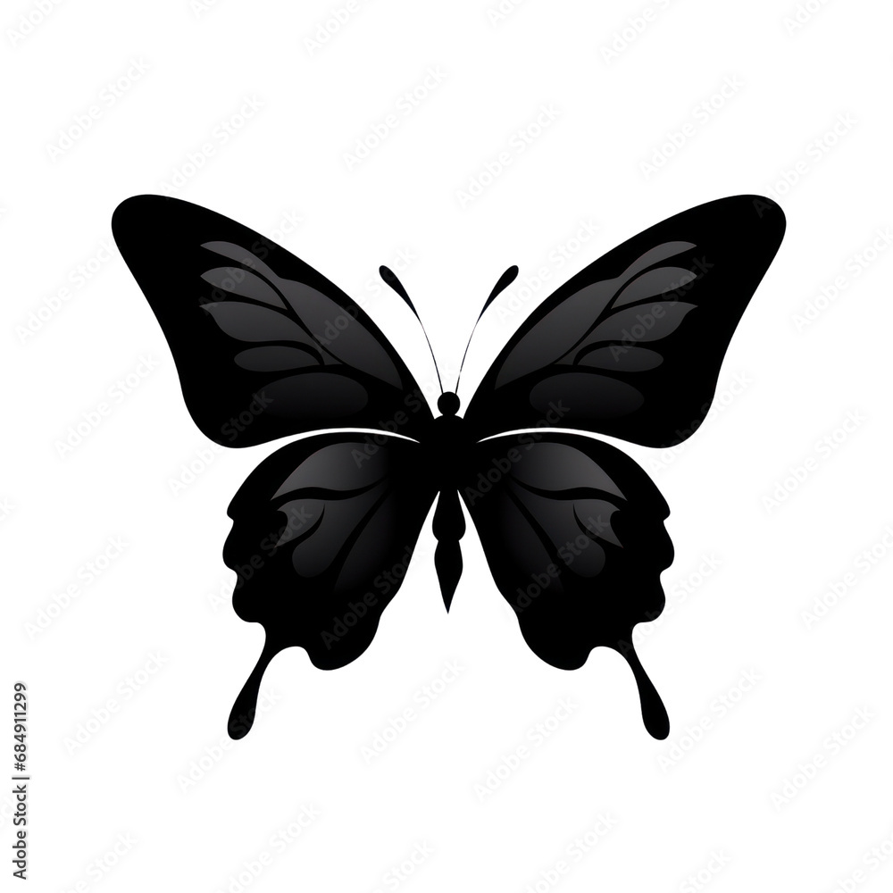 Black Butterfly in Shadow. Butterfly black icon. Butterfly silhouette isolate png. Black Butterfly in Shadow. Butterfly black icon. Butterfly silhouette isolate png.