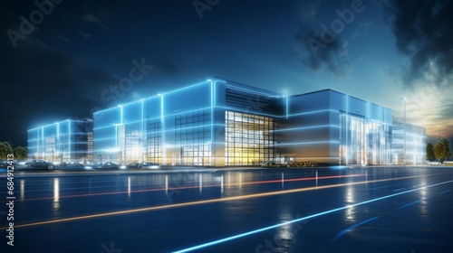 efficient modern logistics warehouse: ai-enhanced architectural structure