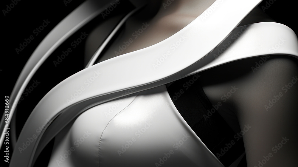 Obraz premium This abstract image captures the soft curvature of the human form with a play of light on monochrome surfaces, creating an alluring interplay of shadow and highlights that suggest subtle sensuality.