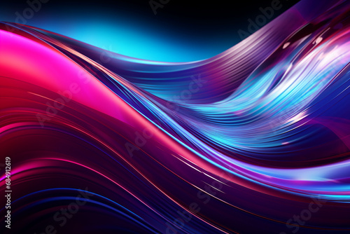 Neon wave background with created with generative ai