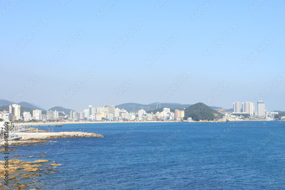 Beautiful Scenery of Songjeong Beach in Busan, South Korea