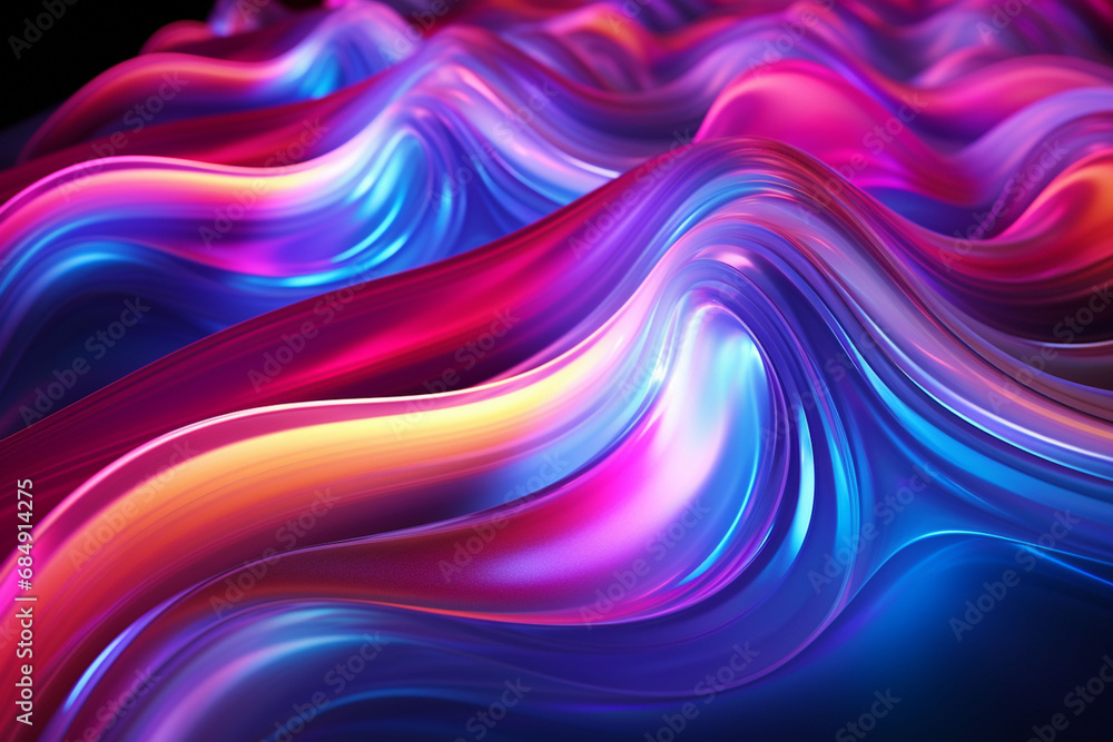 Neon wave background with created with generative ai Neon wave background with created with generative ai