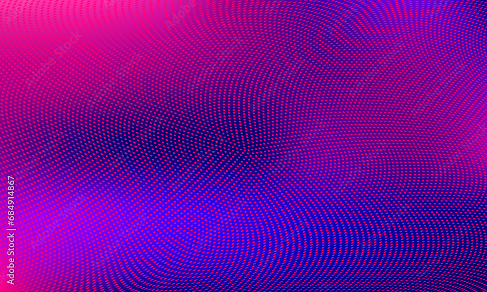 an abstract background image or wallpaper screen with flowing circular and curved arcs of dot patterns, in bright saturated purples, violets, and magentas. - obrazy, fototapety, plakaty 