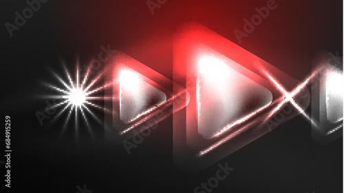 Wallpaper Mural Digital Neon Abstract Background, Triangles And Lights Geometric Design Template Torontodigital.ca