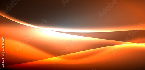 Neon-lit waves surge across background, mesmerizing dance of luminescence and motion. Dynamic backdrop captures essence of energy and modern aesthetics
