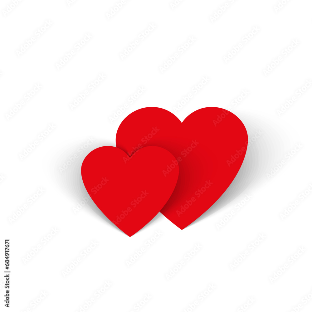 Paper love bent heart decoration. Vector illustration. EPS 10.