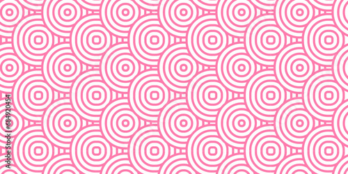 Seamless pink pattern with circles fabric curl technology backdrop background. Abstract overlapping pattern with waves pattern with waves and pink geometric retro background.  