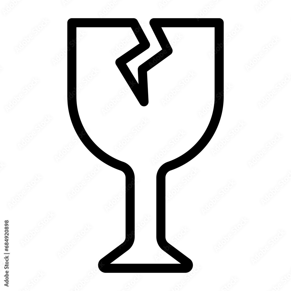 fragile line icon fragile line icon