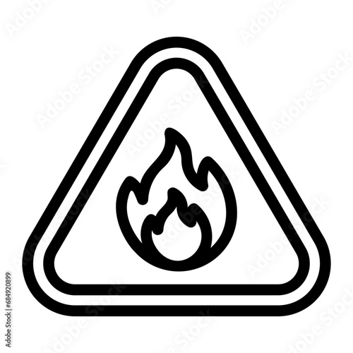 flammable materials line icon