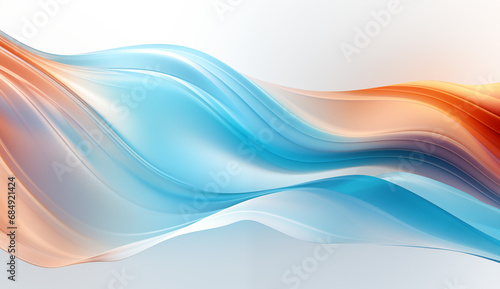 Colorful wave of liquid on white background with red and blue curved lines