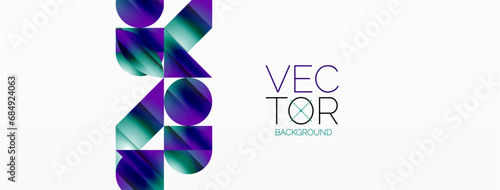 Serene gradient template. Circles and triangles mingle in minimalist perfection. Gentle fusion of forms and hues creates balanced yet captivating backdrop, embodying modern sophistication