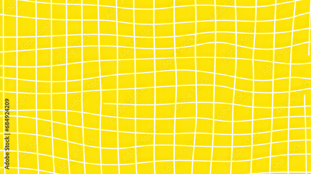 seamless pattern with squares, Distorted Background with White Cage on Yellow background. Abstract Psychedelic Pattern with Wavy Doodle Stripes. seamless pattern with squares, Distorted Background with White Cage on Yellow background. Abstract Psychedelic Pattern with Wavy Doodle Stripes.