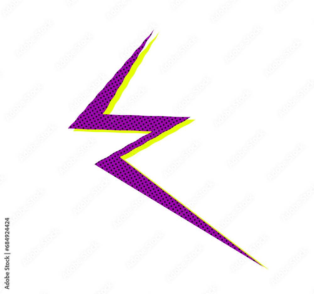 Trendy memphis retro style comic 80s-90s zigzag shape