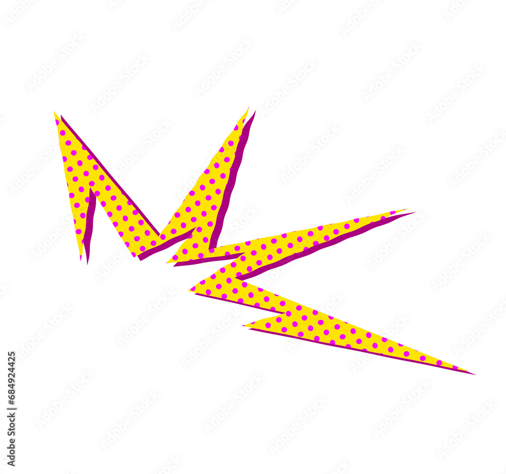 Trendy memphis retro style comic 80s-90s zigzag shape