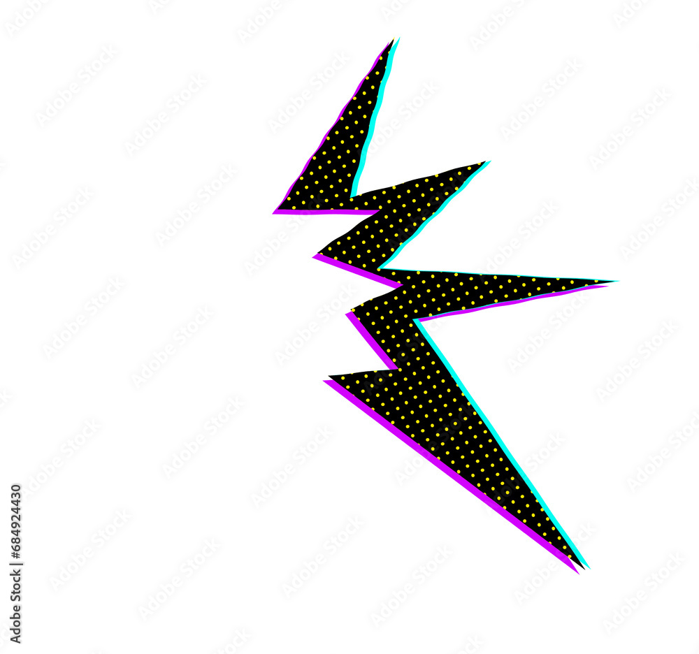 Trendy memphis retro style comic 80s-90s zigzag shape