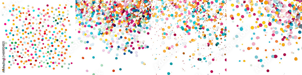 Multicolored paper confetti Hyperrealistic Highly Detailed Isolated On Transparent Background Png File