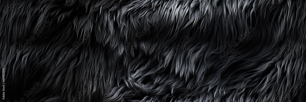 Fototapeta premium seamless pattern with black wool texture natural furry fluffy sheep animal fur