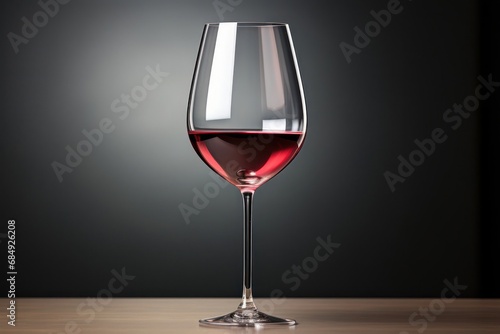 Glass of Red Wine on a Light Wooden Table Generative AI
