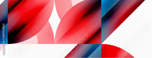 Minimalist background with square-tiled geometric circles, symphony of precise patterns. Interlocking shapes create tranquil yet captivating backdrop, blending modernity and structured elegance