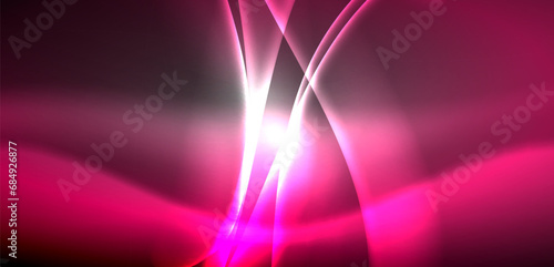 Neon-lit waves surge across background, mesmerizing dance of luminescence and motion. Dynamic backdrop captures essence of energy and modern aesthetics