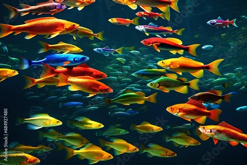 fish swimming in the aquarium