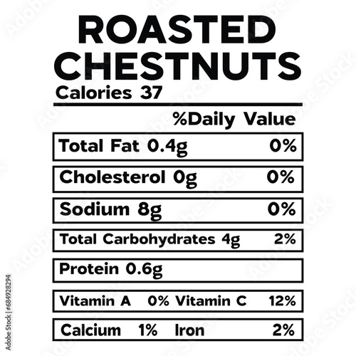 Roasted Chestnuts Nutrition Facts SVG