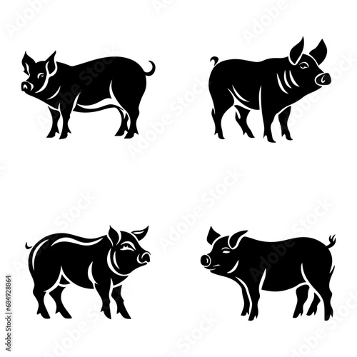silhouette of a pig