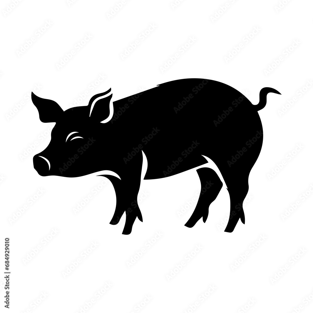 Fototapeta premium silhouette of a pig