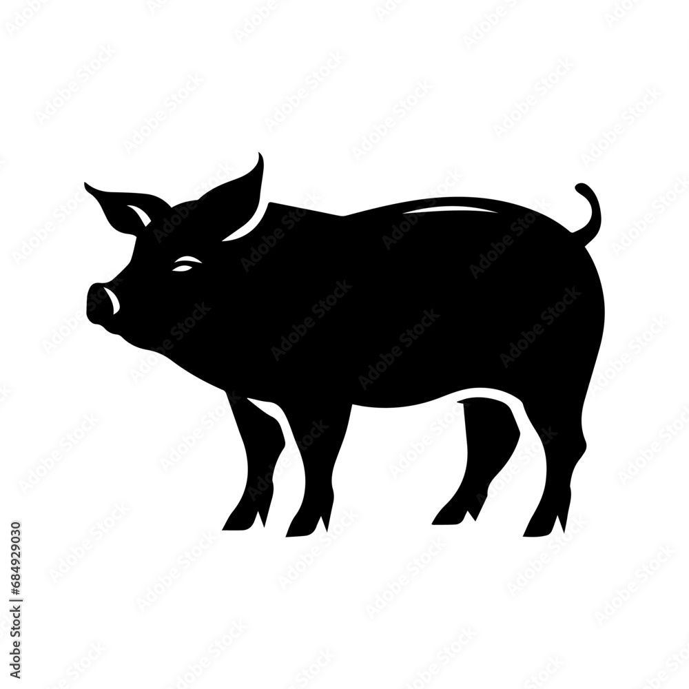 silhouette of a pig silhouette of a pig