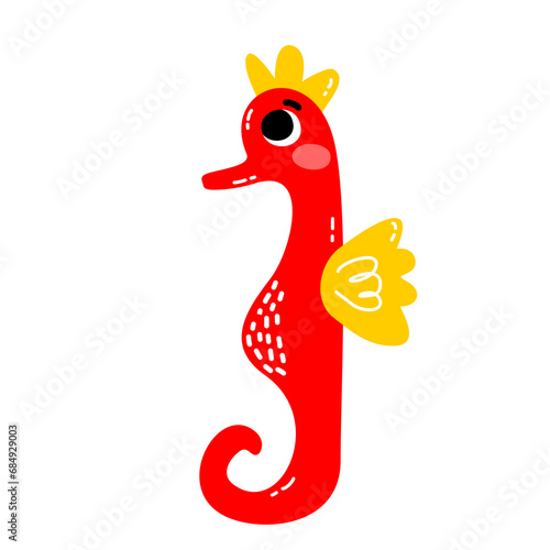 Cute Sea Creature Vector Horsefish