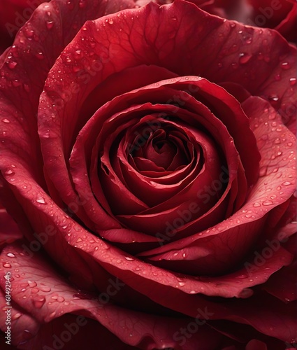 A macro photograph close up of the red rose with beautiful. 