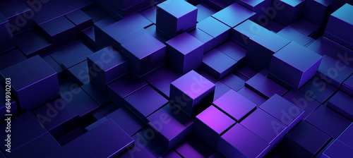 Blue purple abstract background with squares and rectangles of varying sizes