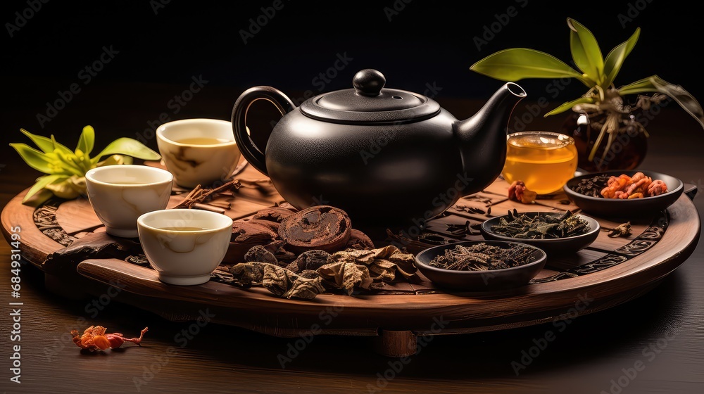 ceremony asian tea drink chinese illustration background healthy ...