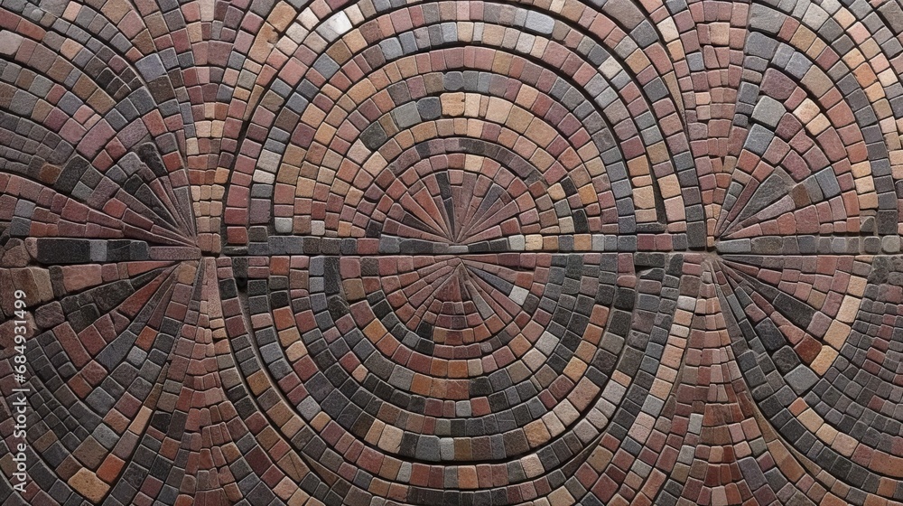 Fototapeta premium Abstract mosaic pattern made of different colored stones.