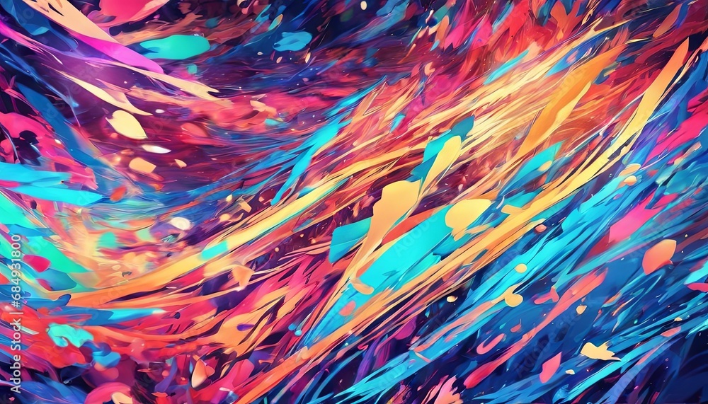 Vibrant Colorful Abstract Rainbow Splash Waves Background Wallpaper