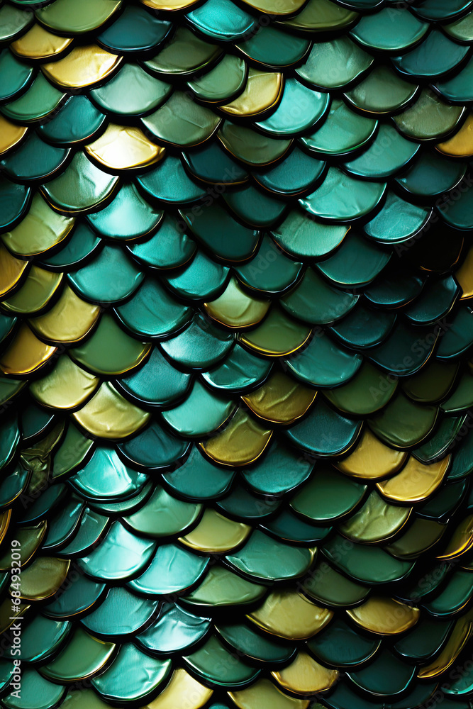 seamless pattern of fish or snake scales with green squama on shine background seamless pattern of fish or snake scales with green squama on shine background