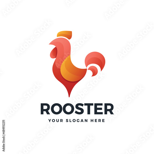 Rooster gradient colorful logo vector icon illustration