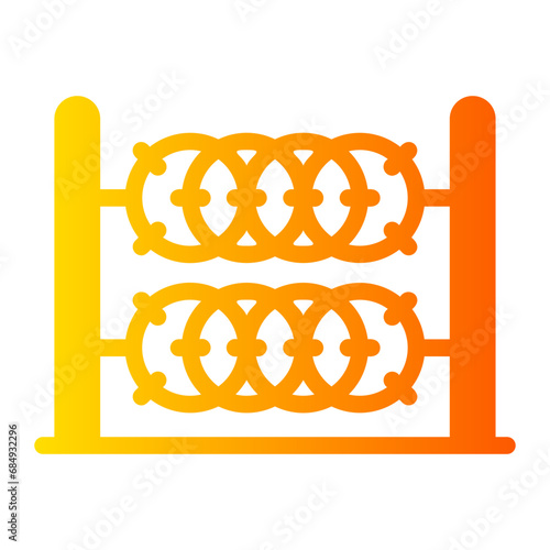 barbed fence Gradient icon