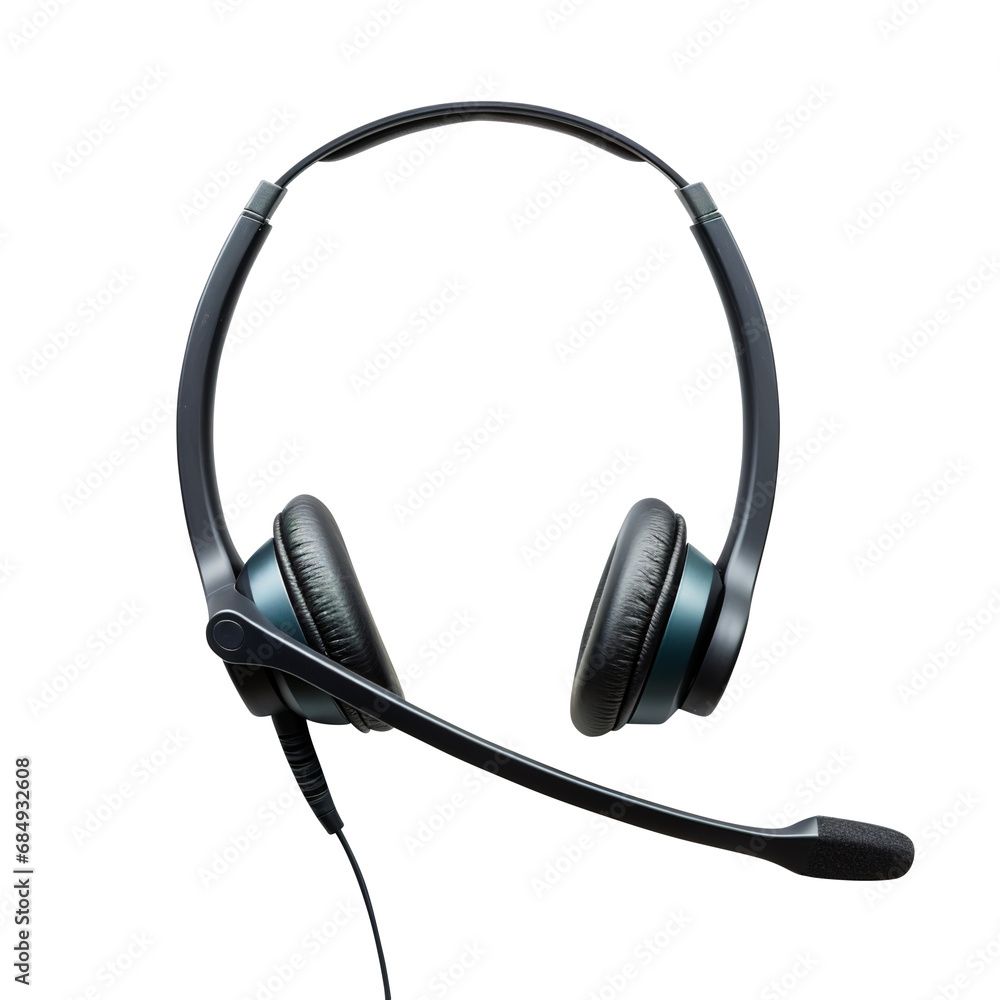 headphones with microphone isolated on transparent background Remove png, Clipping Path, pen tool