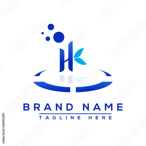 Letter HK blue Professional logo for all kinds of business
