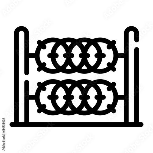 barbed fence Line Icon