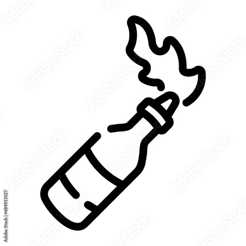molotov cocktail Line Icon