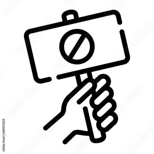 protest Line Icon