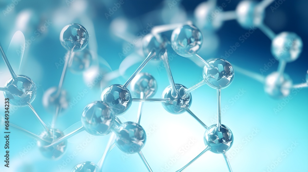 Conceptual visualization of atomic or molecular composition, Medical setting, 3D imagery Conceptual visualization of atomic or molecular composition, Medical setting, 3D imagery