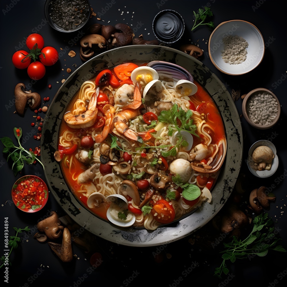 seafood stew with vegetables and herbs seafood stew with vegetables and herbs
