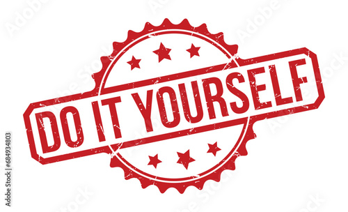 Billede på lærred do it yourself Red Rubber Stamp vector design.