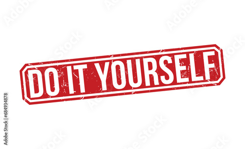do it yourself Red Rubber Stamp vector design.