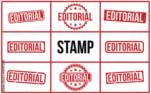 Editorial stamp red rubber stamp on white background. Editorial stamp sign. Editorial stamp.
