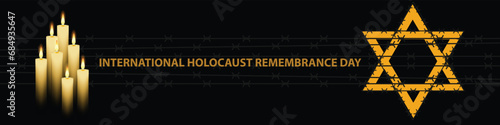 International Holocaust Remembrance Day vector. Star of David . January 27. Important day